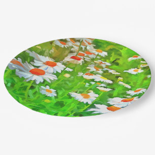 Assiettes En Carton Artistic Bright and Colorful Pop Art Daisies v1 z