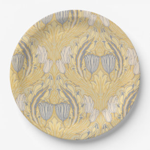 Assiettes En Carton Arts et artisanat Walter Crane Tulipes blanches bl