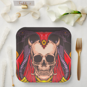 Assiettes En Carton Artsy Skull