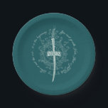 Assiettes En Carton ARWEN™ Elven Sword Quote<br><div class="desc">Honor the strength and grace of Arwen™ with this striking Lord of the Rings™ design inspired by the Elves. Centered around an elegant Elven sword framed by intricate, flowing vinework, the artwork beautifully reflects her courage, devotion, and timeless spirit. The circular quote, “This is not the end… it is the...</div>