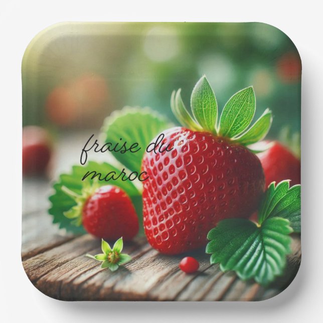 Assiettes En Carton Assiette, plat, garniture, fraise (Recto)