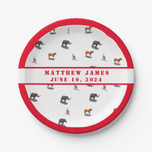 Assiettes En Carton Assimilé Animaux Thème Baby shower Plaque en papie