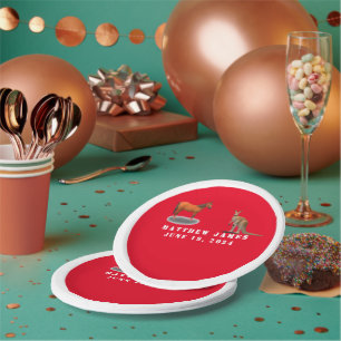 Assiettes En Carton Assimilé Animaux Thème Baby shower Plaque en papie