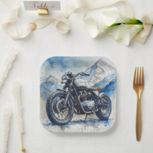 Assiettes En Carton Assises de moto pour anniversaire ou baby shower 