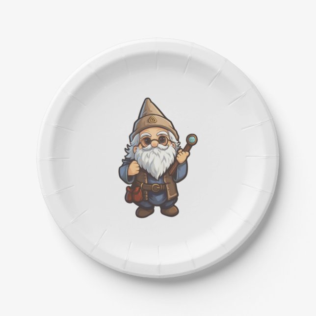 Assiettes En Carton Assistant Gnome (Devant)