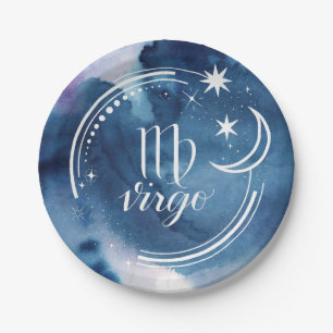 Assiettes En Carton Astrologie de l'aquarelle - Virgo