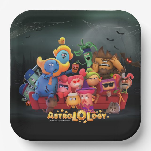 Assiettes En Carton AstroLOLogy Plaque papier Carré Halloween (Recto)