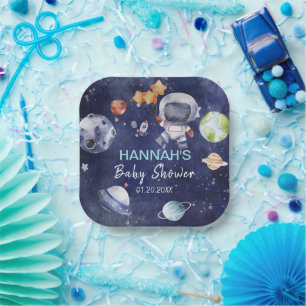 Assiettes En Carton Astronaut Espace extra-atmosphérique Baby shower d