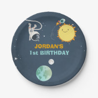 Astronaute de Rocket d'anniversaire de plaques à