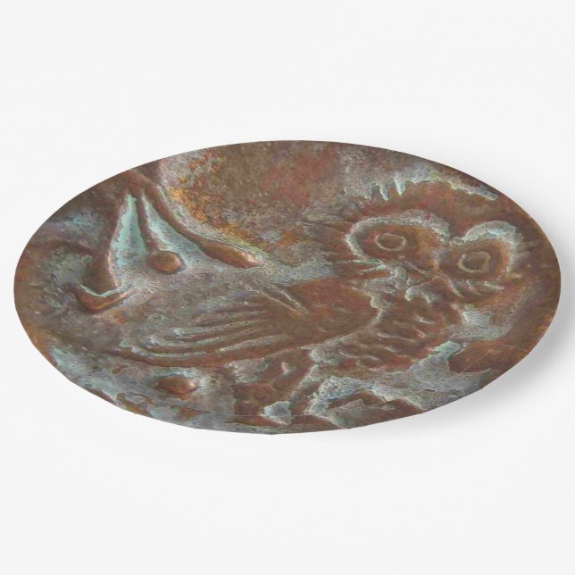 Assiettes En Carton Athens Owl (Angle)