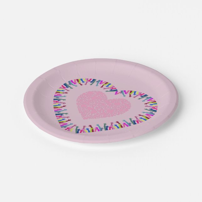 Assiettes En Carton Atteindre pour l'amour (Angle)