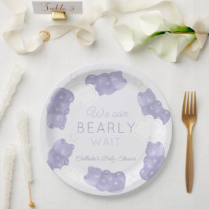 Assiettes En Carton Attendre Bearly Purple Gummy Bear Baby shower
