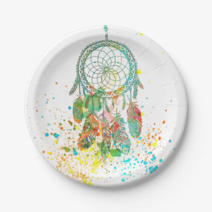 Assiettes En Carton Attrape-rêve éclaboussé
