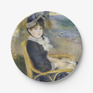 Assiettes En Carton Au bord de la mer, portrait de peinture à l'huile,