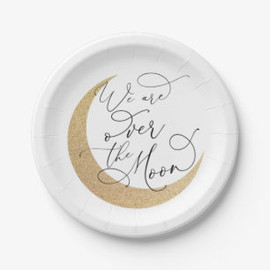 Assiettes En Carton Au-dessus du Baby shower de la Lune