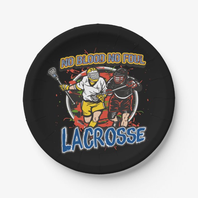 Assiettes En Carton Aucun sang, aucune lacrosse fétide (Devant)