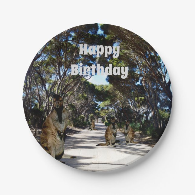 Assiettes En Carton Australian Wallaby Road, Plaques en papier (Devant)