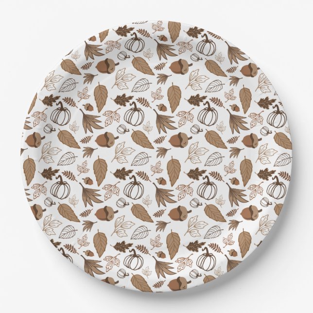 Assiettes En Carton Automne (Devant)