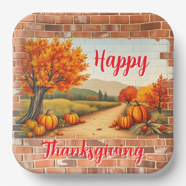 Assiettes En Carton Automne Beau Bon thanksgiving moderne (Recto)