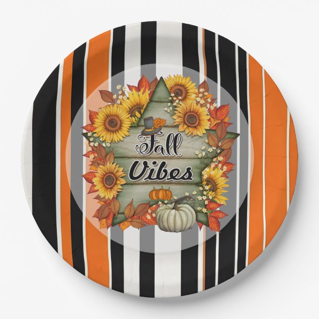 Assiettes En Carton Automne Belle Collection tendance Thanksgiving (Devant)