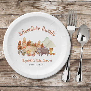 Assiettes En Carton Automne Bois Animaux Aventure Baby shower