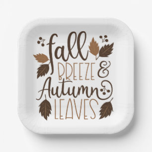 Assiettes En Carton Automne Breeze Feuilles d'automne