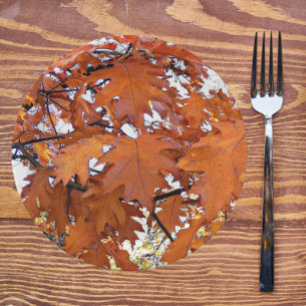 Assiettes En Carton Automne Chêne Feuille Floral