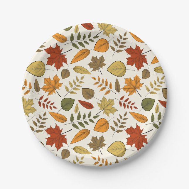 Assiettes En Carton Automne Feuillage Automne Feuilles Thanksgiving Pa (Devant)