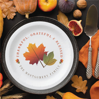 Assiettes En Carton Automne Feuille d'érable Gratuit fête d'action de