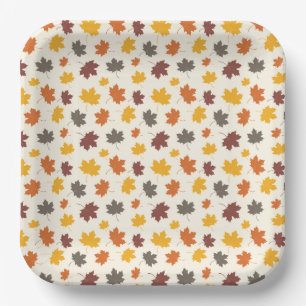 Assiettes En Carton Automne Feuilles en chute