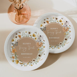Assiettes En Carton Automne Fleur sauvage Fairy Princesse Anniversaire