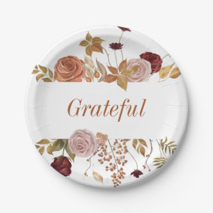 Assiettes En Carton Automne laisse Floral Thanksgiving Friendsgiving
