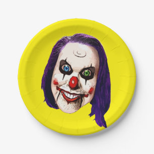 Assiettes En Carton Autoportrait de clown cauchemar