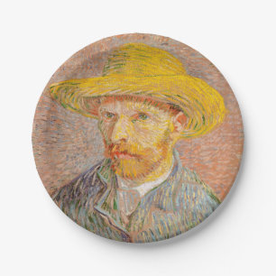 Assiettes En Carton Autoportrait de Vincent Van Gogh avec chapeau de p