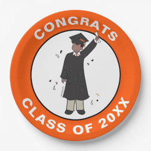 Assiettes En Carton Avatar de garçon personnalisé  Fête de fin d'é