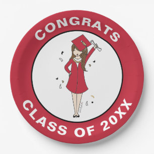 Assiettes En Carton Avatar féminin personnalisable  Diplôme d'étude