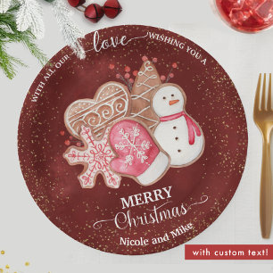 Assiettes En Carton Avec Notre Amour, Les Biscuits En Pain D'Épingle,