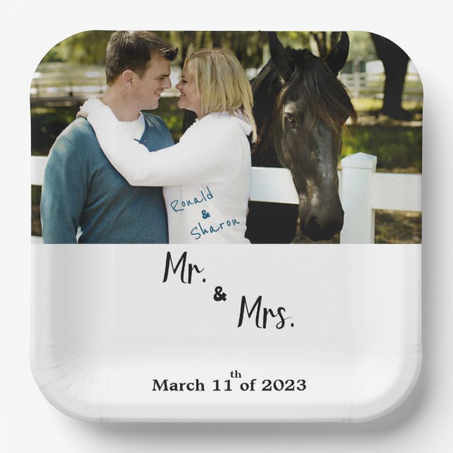 Assiettes En Carton Avec une photo (Recto)