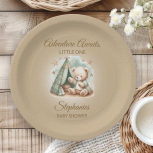 Assiettes En Carton Aventure Attend Genre Neutre Ours Bébé