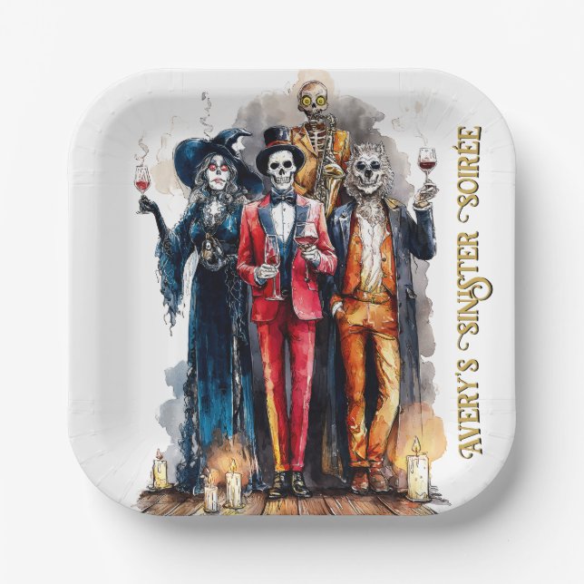 Assiettes En Carton Avery’s Sinister Soirée Halloween Party  (Recto)