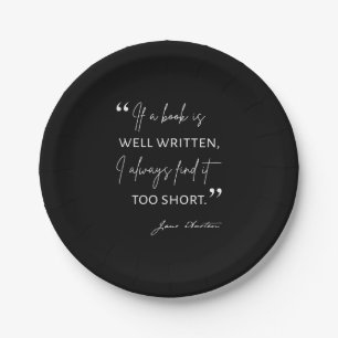 Assiettes En Carton Avid Reader II - Citation Jane Austen