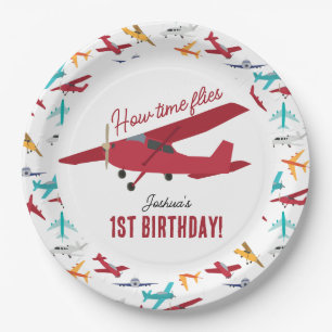 Assiettes En Carton Avion Enfants 1er anniversaire Fête heure vols