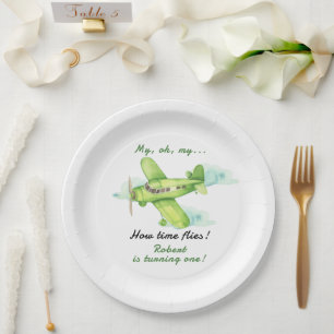 Assiettes En Carton Avion Oh Mon Temps Vol Voyage Premier Anniversaire