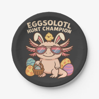 Assiettes En Carton Avis) : Champion de Chasse Eggsolotl - Funny Cute