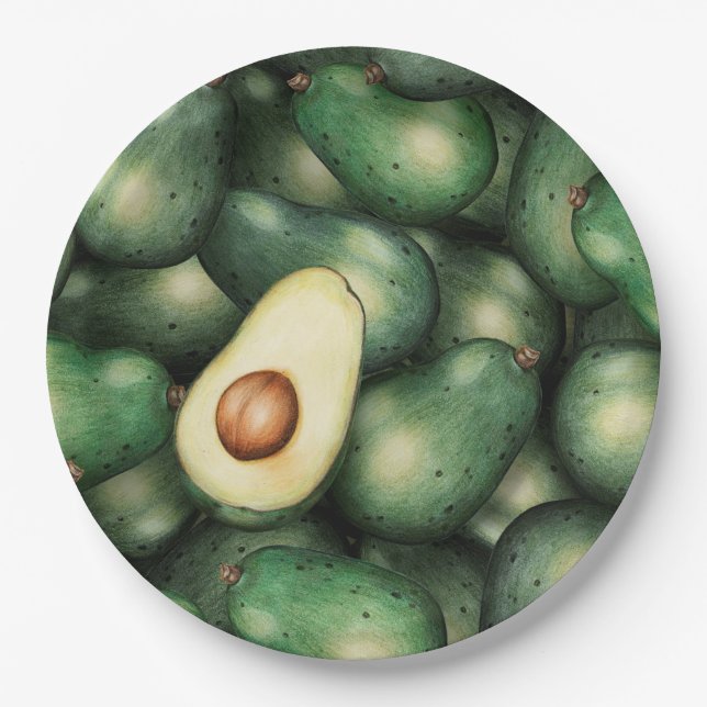 Assiettes En Carton Avocado (Devant)