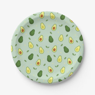 Assiettes En Carton Avocado Saint-Guacamole Baby shower vert Anniversa