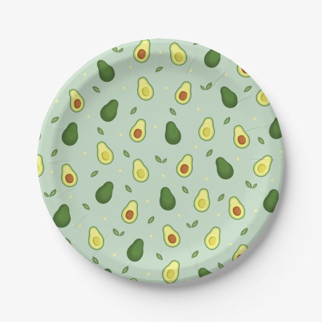 Assiettes En Carton Avocado Saint-Guacamole Baby shower vert Anniversa (Devant)