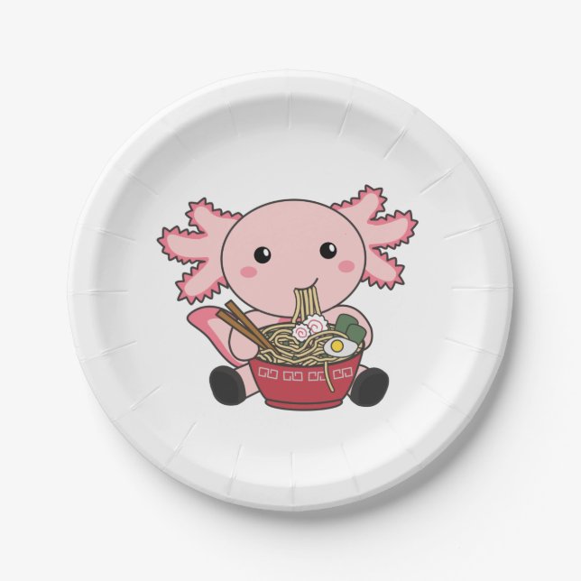 Assiettes En Carton Axolotl Nourriture Ramen Japonais Nourriture Kawai (Devant)