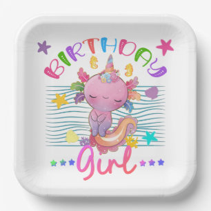 Assiettes En Carton Axolotl Unicorn Anniversaire Fille Thème Coloré