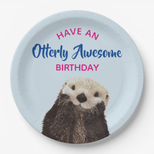 Assiettes En Carton Ayez un magnifique Anniversaire mignon Otter Pic